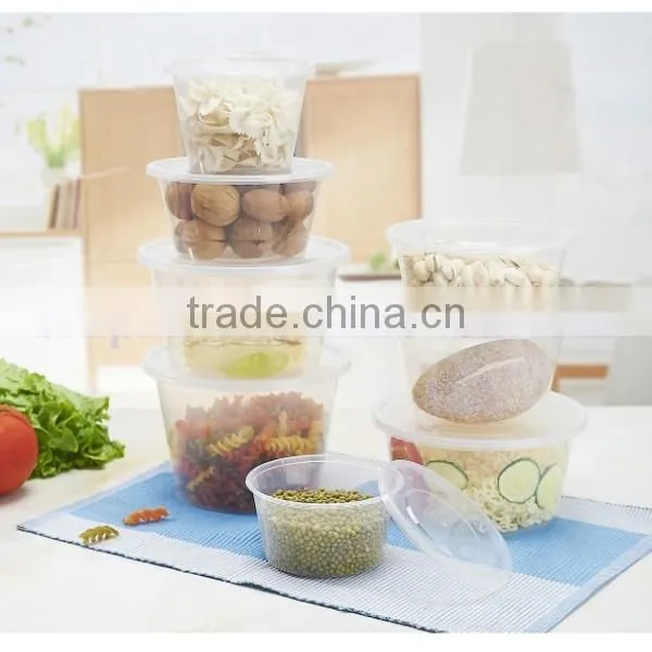 Custom Disposable 300ml 500ml 800ml 1000ml 1750ml Large Clear Plastic PP Round Bowls With Lid photo-3