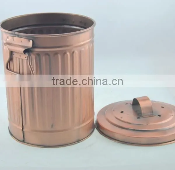 Household Big Colorful With Lid Metal Waste Bin photo-6