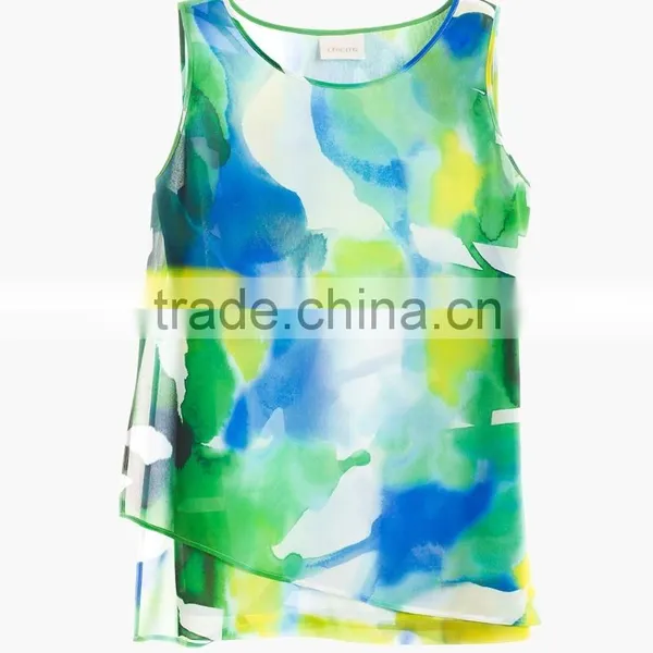 New Arrived Summer Double Layer Chiffon Tank Tops photo-4