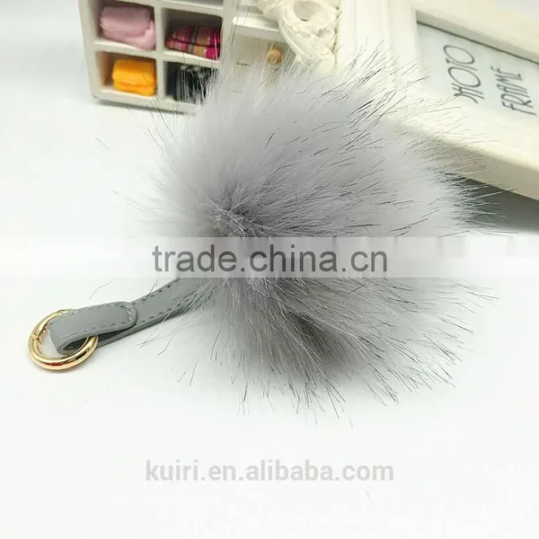 10cm Fur Keychain Quality Plush Ball Llaveros Chaveiro Faux Fur Fashion Cute Metal Key Chain for Women Bag Ring Wholesale Price photo-5