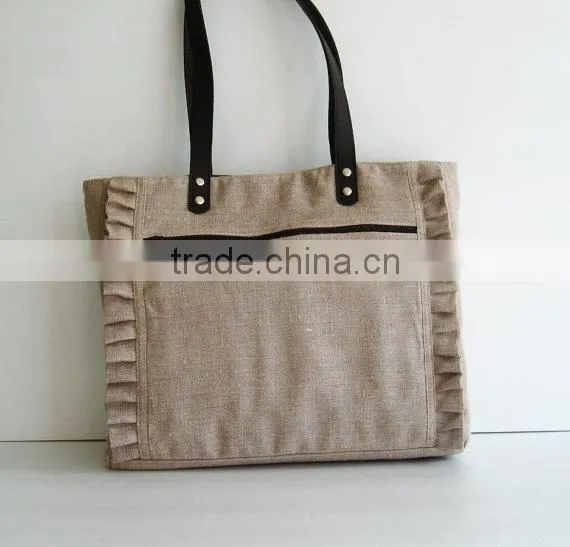 Wholesale Natural Color Linen Tote Bag photo-2