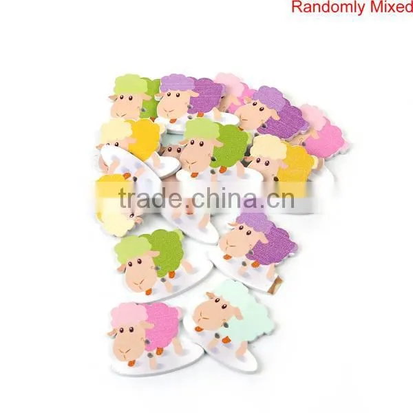 Wood Sewing Buttons Scrapbooking 2 Holes Sheep At Random photo-3