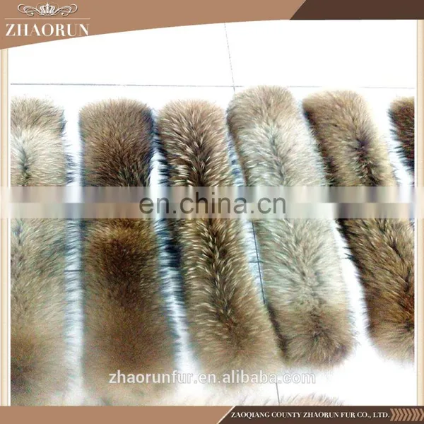 Wholesale Natural Raccoon Fur Collar Real Raccoon Fur Trim For Garment photo-4