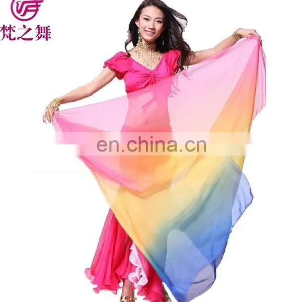 P-9036 High Quality Tencel Gradient Color 210*110cm Belly Dance Veil Scarf