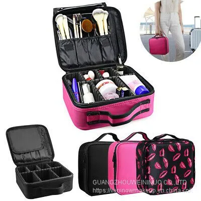 Makeup Bag Case Organizer Portable Artist Storage Bag With Adjustable Dividers for Cosmetics Brushes Toiletry Jewely
