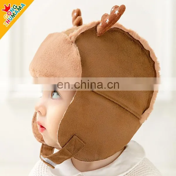 Princess Mother Autumn Winter NEW BABY HAT Baby Cartoon Two Ball Plush Antler Warm Ear photo-4