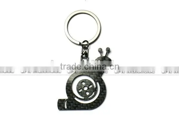Wholesale Promotional Carbon Fiber Modern Turbo Snail Key Ring photo-3