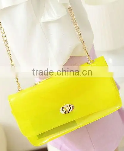 2013 Cheap Beautiful Ladies Silicone Handbag,silicone Tote Bag With Chain