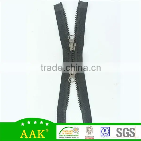 Plastic Top Stopper Grey Tape Open End X Type Zipper for Jacket Outwear photo-4