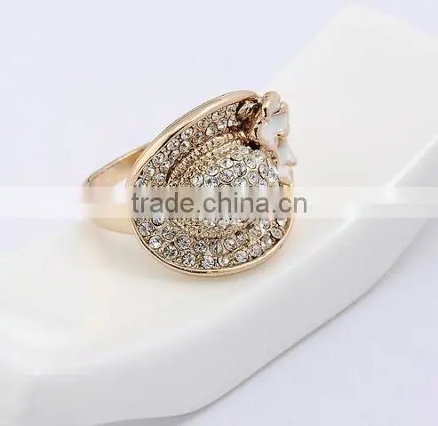 Gorgeous 2 Pc Pront Setting Micro Pave Bridal Engagement Wedding Ring Jewelry With Brass Metal photo-2