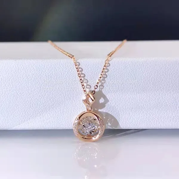 18K Rose Gold Bespoke Wedding Diamond Necklace Diamond Ring Bare Diamond Ring Jewelry Custom Diamond Pendant for Women