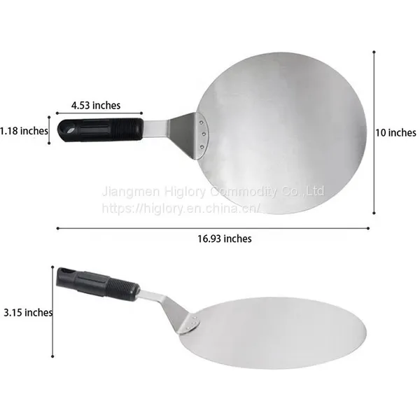 Factory Stainless Steel 430 Pizza Tools PP ABS Handle Pizza Plate 10/12 Inch Pizza Peel for Baking photo-5