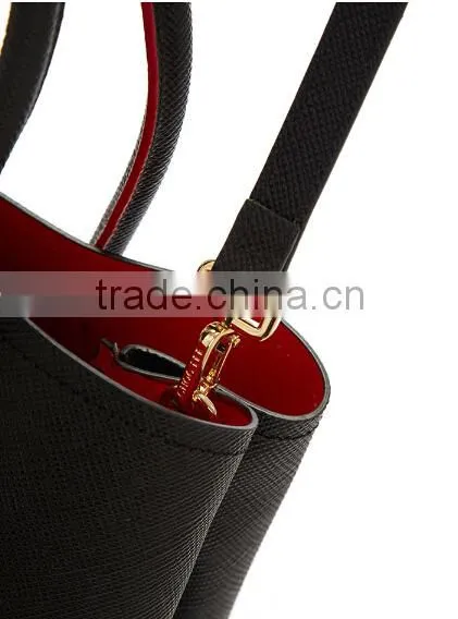 Guangzhou Wholesale Hot Genuine Saffiano Leather Two Sizes Multifunction Shouder Bags Handbag for Lady photo-4
