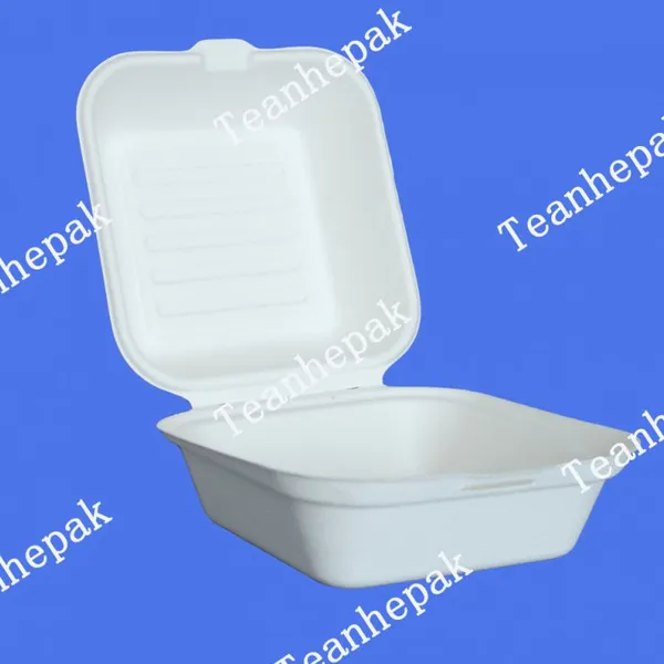 450ml 600ml Degradable Disposable Lunch Box, Pulp Lunch Box, Light Snack Box, Fast Food Box, Cake Hamburger Box