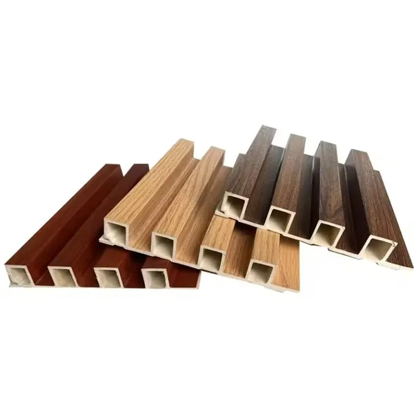 Wooden Grain PVC WPC Fluted Wall Panels For Decoration photo-2