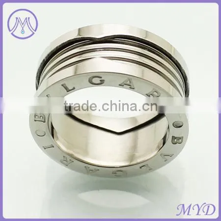 Fashion Jewelry Mens CZ Zircon Crystal Stainless Steel Jewelry Finger Ring photo-5