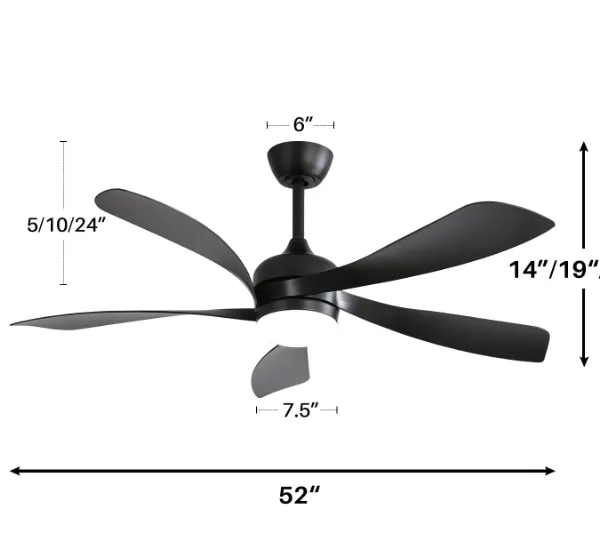 Australian SAA five leaf fan lamp 52 inch DC three color ceiling fan lamp 110V wide voltage customized source factory（Wechat:13510231336）