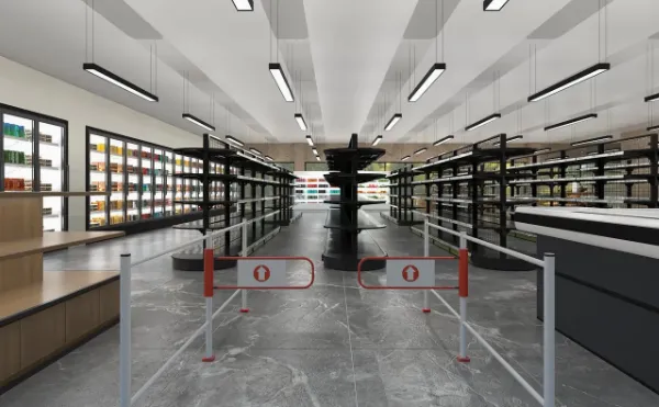 Fabrikpreis: Elektronische vollautomatische Schwenkbarriere (Metallturnstile) für Supermärkte photo-4