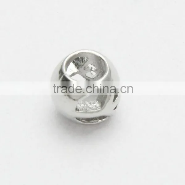 Round Hollow Large Hole Metal Beads, DIY Zinc Alloy Necklace & Bracelets Beads Accessories photo-3