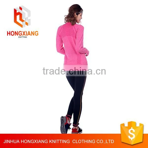Hongxiang Yoga Breathable Lightweight Sport Full Zip Jacket, Cotton Jacquard POLO Collar Long-sleeved Jacket With Wrist photo-2