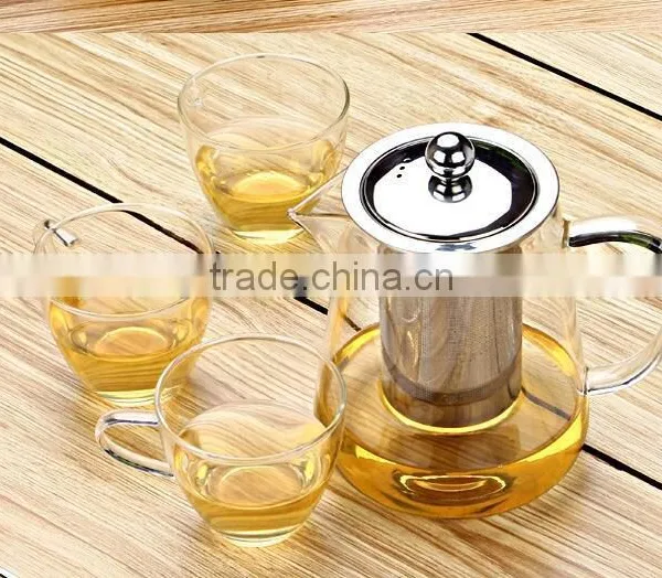 Glass Tea Pot With Stainless Steel Strainer for Coffee or Tea photo-4