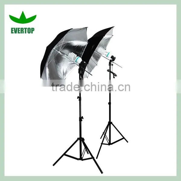 TS-ULK02 Photo Studio Silver Umbrella Flash Lighting Kit Photography Light Stand Set