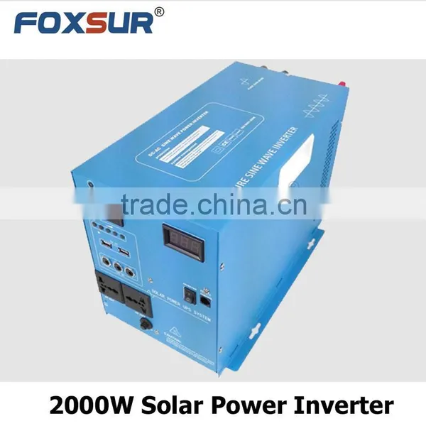 Off Grid Pure Sine Wave Solar Inverter With PWM Solar Controller Digital Display 2000W 24V dc to 110V AC With Battery Charger photo-2
