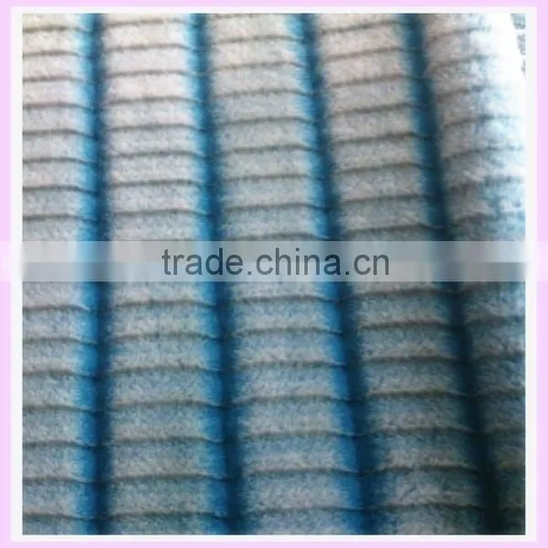 12mm Polyester & Acrylic Velboa Supersoft Fake Fur Stripe Fabric Tip Print Discharge Raw Material for Mattress China