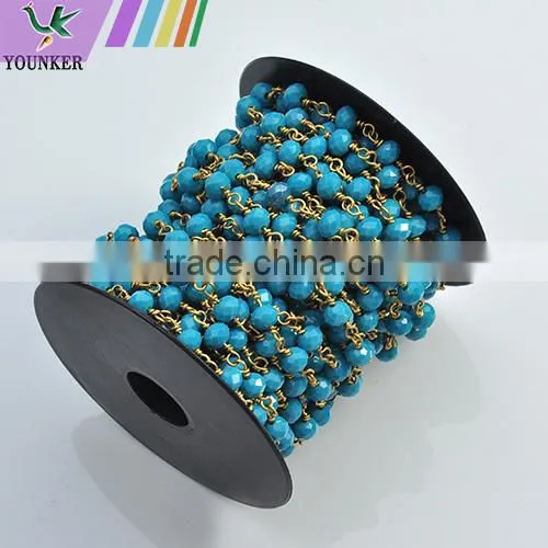 Wholesale Colored Gemstone Beaded Link Chain photo-5