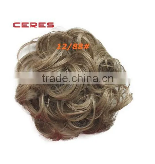 Synthetic Clip on Messy Hair Bun Extension Chignon Hair Piece Wig photo-4