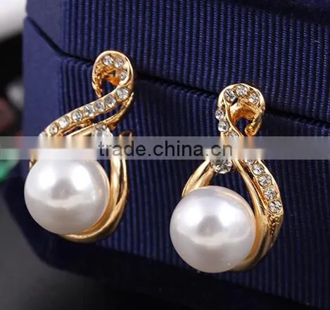 Newest Women Fashionable Pearl Wedding Necklace and Earrings Set Jewelry Set photo-2