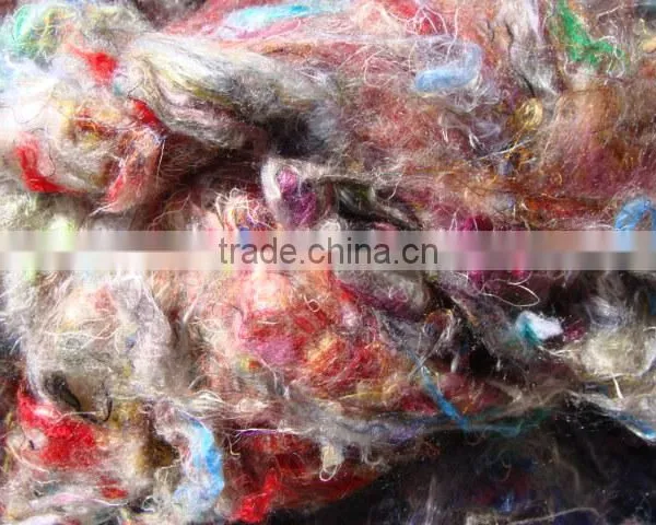 Sari Silk Multicolored Waste for Weavers, Spinners, Art and Crafts, Yarn Stores, Fiber Enthusiasts