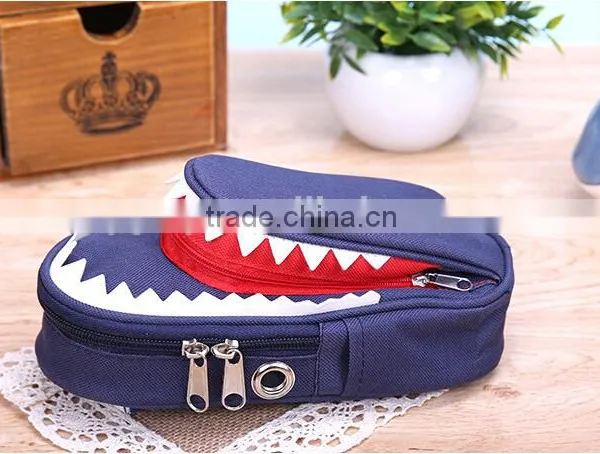 Shark Style Kids Pencil Case For Boys Zipper Children Pouch Bag Student Pen Box For Primary School Bag Accessory photo-3