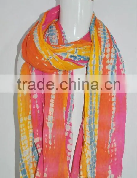 Manufacture Tie Dye Cotton Scarves Shawls and Stoles