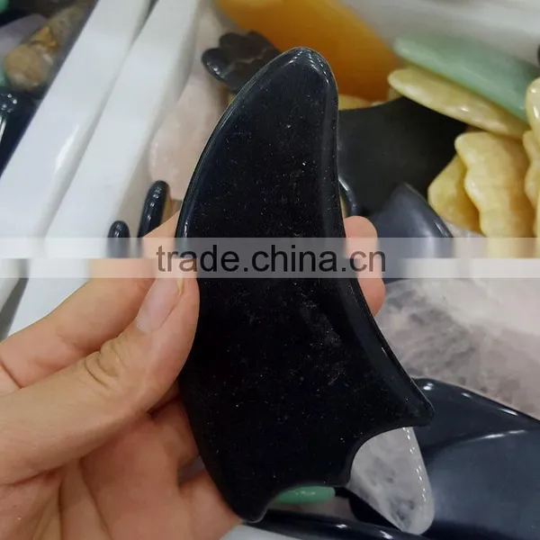 Polished/unpolished Natural Obsidian Stones Scrapping Plate Guasha Tools
