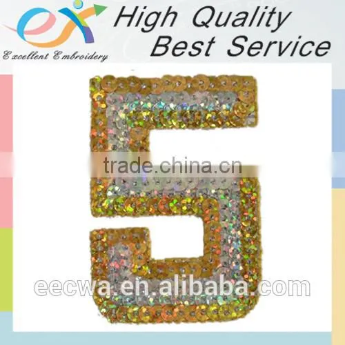 Professionally Custom Iron-on Sequin Numbers