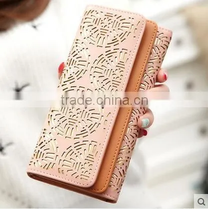 Fashion Hollow Out Design Paper Women Wallet With Custom Pattern , Chinese Paper Cut Design Lady Girl Wallet With Magnet Closure photo-6