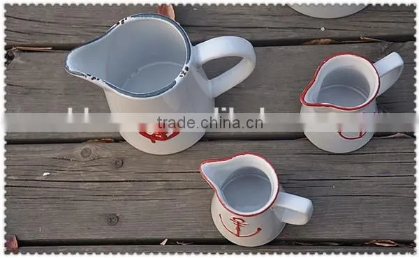 Ceramic Relief Anchor Shape Milk Jar photo-3