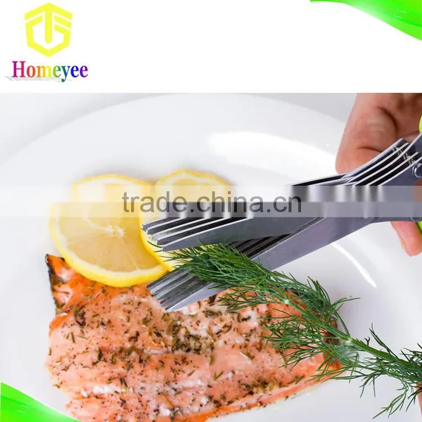 Cutting Easy to Clean Best Quality Multipurpose Herb Scissors 5 Blade Stainless Steel photo-3