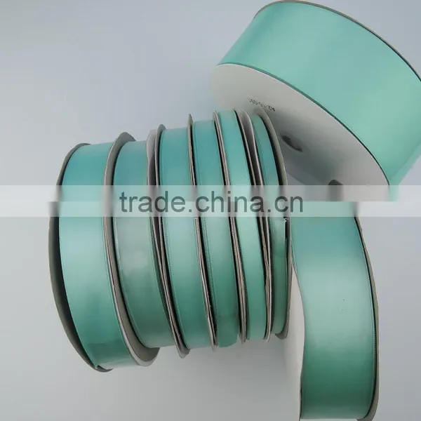 Factory Wholesale Dyed TiffanyBlue Polyester Trimming Satin Ribbon Tape photo-6