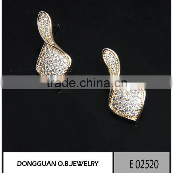 Seoul Stone Jewelry Cubic Zirconia Earrings Gold and Rhodium Plated Cheap Earring photo-4