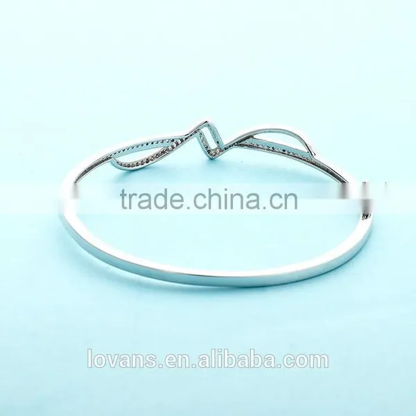 Latest Design Vogue Jewellery Open Pure Silver Bangle Bracelets SBG387W photo-2