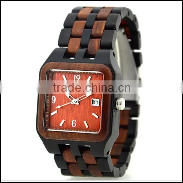 Wholesale Fashion Wood Wrist Watch With Custom Logo Red Sandalwood Wrist Watch photo-2