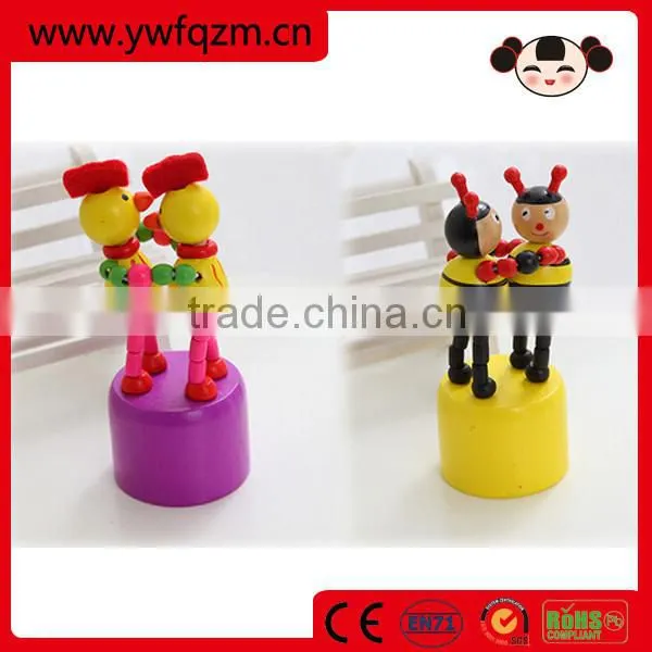 Wooden Push up Toy, Push Puppets Animals