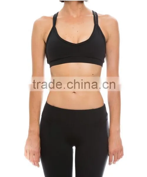 Sexy Multi Layers Sports Wear Top Nylon Spandex Strap Fitness Bra photo-4