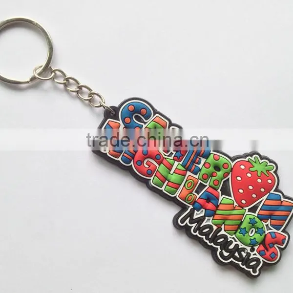 Soft PVC Keychain Letter Funny Colorful Printing Metal Key Ring Manufacture photo-2