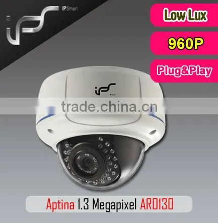 IPS 1/3-inch Aptina 1.3 Megapixel AR0130 CMOS 0.01Lux 2.8-12mm Varifocal Lens Vandalproof Infrared Dome IP Cameras IPS-HA1324L