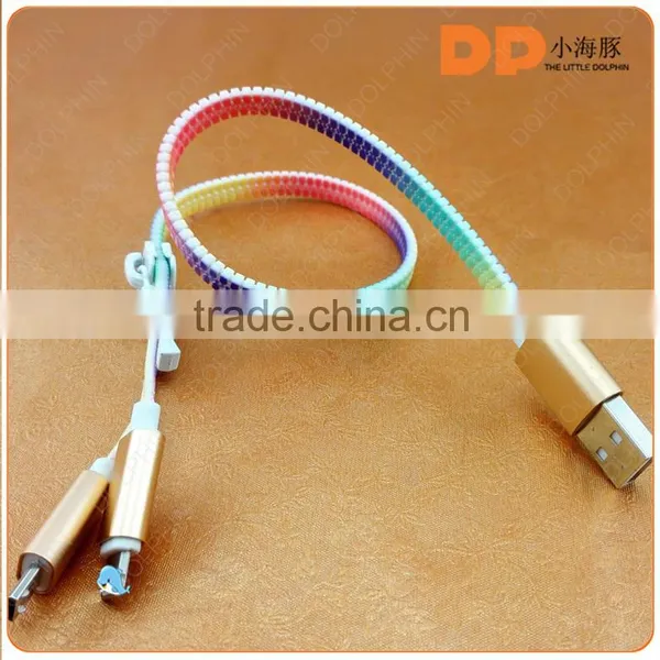 Wholesale 2 in 1 Usb Cable Magnetic Usb Charging Cable Zipper Usb Cable photo-3