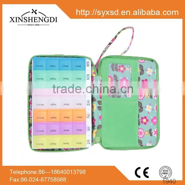 Wholesale Floral Quilted Cotton Travel Pill Case,medicine Box,pill Storage Case photo-2