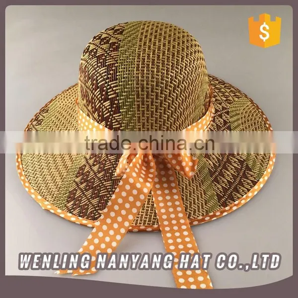 Womens Fashion Summer Straw Hat Sun Hat Folding Travel Beach Cap With Lovely Bow photo-2